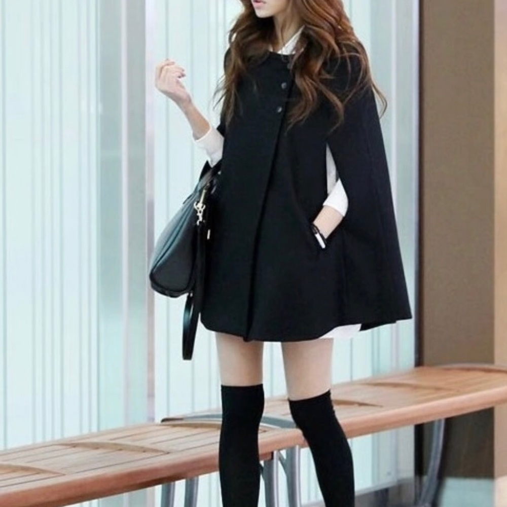 Stylish Black Poncho